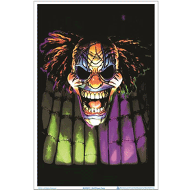 Evil Clown Face Blacklight Poster